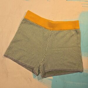Dolan Left‎ Coast Womens S Knit Lounge Shorts Green Zigzag Yellow Anthropologie